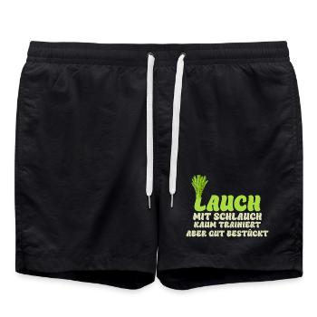 Gym POIREAUX AVEC TUYAU À PEINE DRESSÉ Drôle - Short de bain - noir - Devant - AI Model Male 185 light (185cm)