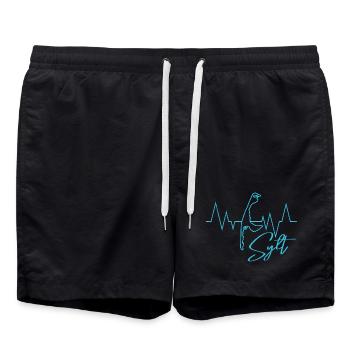 Nordsee Urlaub SYLT Insel Wattenmeer Lustiges - Badeshorts - Schwarz - Vorne - AI Model Male 185 light (185cm)