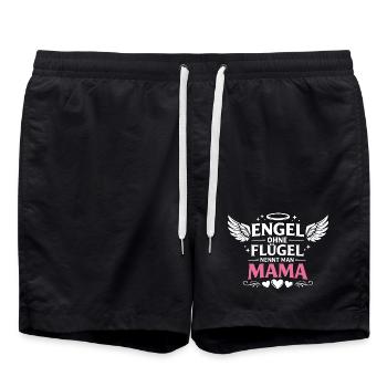 Engel Ohne Flügel nennt man Mama - Badeshorts - Schwarz - Vorne - AI Model Male 185 light (185cm)