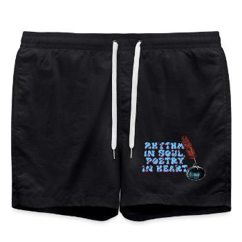 Poetry in Soul and Heart - Swim Trunks - black - Front - AI Model Male 185 light (185cm)