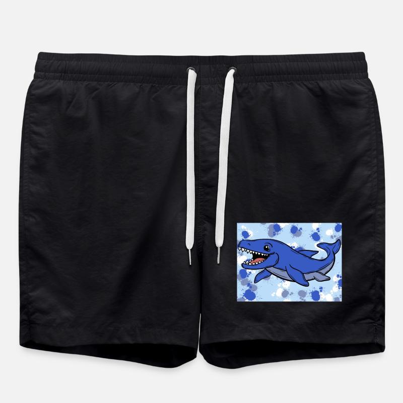 Mosasaurus Dino - Swim Trunks - black