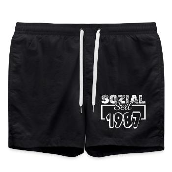 Social 1987 - Swim Trunks - black - Front - AI Model Male 185 light (185cm)