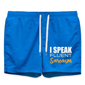 I Speak fluent Sarcasm - Swim Trunks - cobalt blue - Front