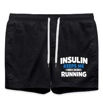 Soutien à l’insuline dans le sang Fierté de type 1 - Short de bain - noir - Devant - AI Model Male 185 light (185cm)