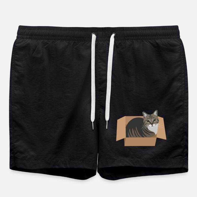 Chat dans une boîte - Short de bain - noir