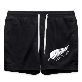 Neuseeländischer Fern Stolzer Kiwi - Badeshorts - Schwarz - Vorne - AI Model Male 185 light (185cm)