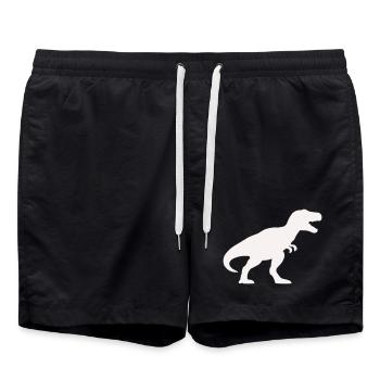 Dino Silhouette Tyrannosaurus Rex - Badeshorts - Schwarz - Vorne - AI Model Male 185 light (185cm)