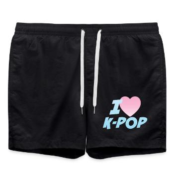 J’adore la K-pop - Short de bain - noir - Devant - AI Model Male 185 light (185cm)