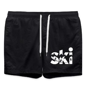Conception faute de Panorama de la Montagne de Ski - Short de bain - noir - Devant - AI Model Male 185 light (185cm)