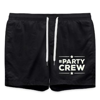 Party Crew Lettering - Swim Trunks - black - Front - AI Model Male 185 light (185cm)