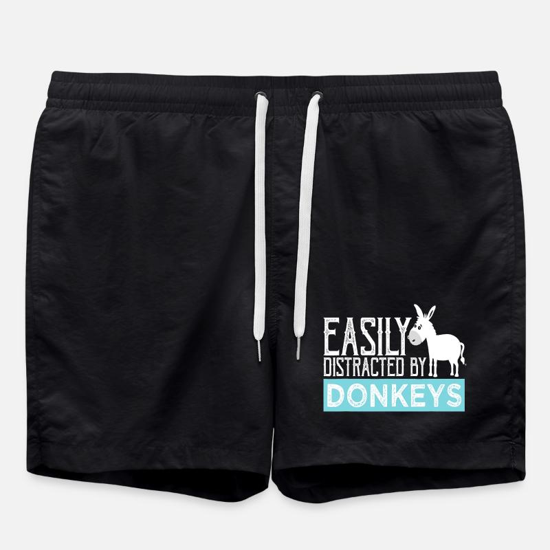 Easily Distracted by Donkeys - Swim Trunks - black