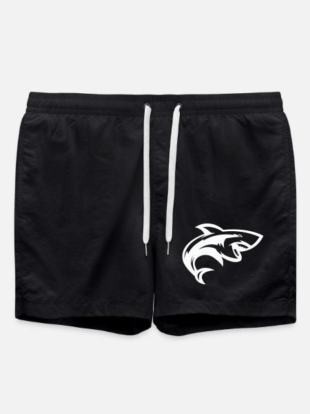 Stylized shark head - Swim Trunks - black