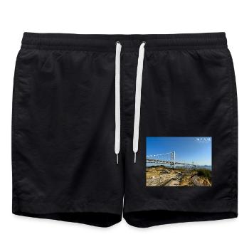 Grand pont de Seto - Short de bain - noir - Devant - AI Model Male 185 light (185cm)
