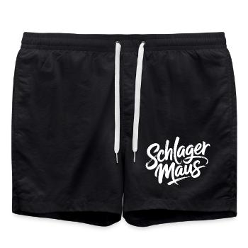 Schlager Maus Party Crew JGA Frauen Schlagermaus - Badeshorts - Schwarz - Vorne - AI Model Male 185 light (185cm)