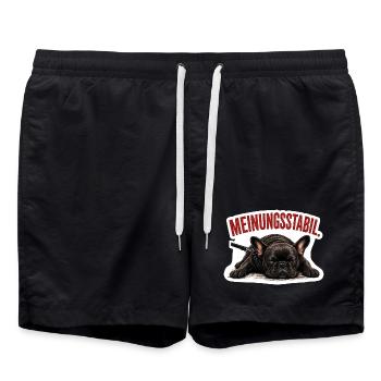 Frenchie – Meinungsstabil Bully - Badeshorts - Schwarz - Vorne - AI Model Male 185 light (185cm)