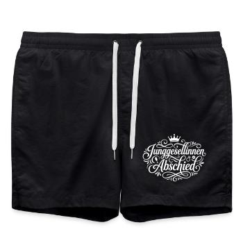 Junggesellinnenabschied Jga Mädels - Badeshorts - Schwarz - Vorne - AI Model Male 185 light (185cm)