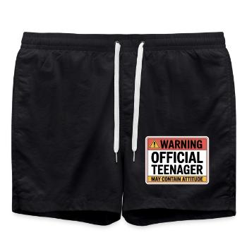 Adolescent officiel - Short de bain - noir - Devant - AI Model Male 185 light (185cm)