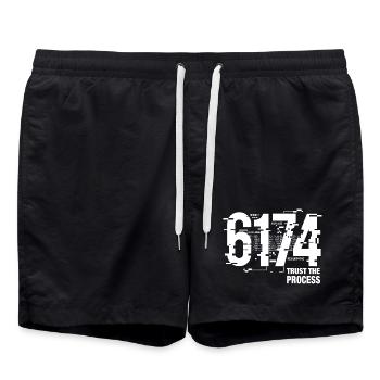 6174 Kaprekar Constant Glitch Math - Swim Trunks - black - Front - AI Model Male 185 light (185cm)