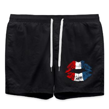 Niederlande Holland Kuss Lippenstift Holland Farbe - Badeshorts - Schwarz - Vorne - AI Model Male 185 light (185cm)