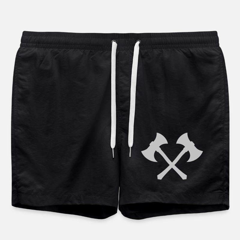 Cross axe - Swim Trunks - black
