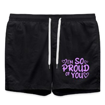 Je suis tellement fier de toi pour t’encourager sincèrement à dire - Short de bain - noir - Devant - AI Model Male 185 light (185cm)