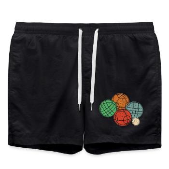 Ensemble graphique Boccia et Pétanque - Short de bain - noir - Devant - AI Model Male 185 light (185cm)
