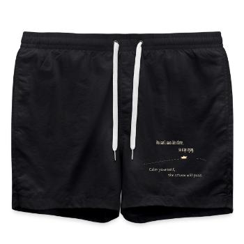 You can't calm the storm - for dark products - Swim Trunks - black - Front - AI Model Male 185 light (185cm)