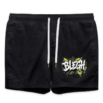 Blegh Graffiti Style - Swim Trunks - black - Front - AI Model Male 185 light (185cm)