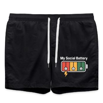 Batterie sociale Introverti Batterie morte - Short de bain - noir - Devant - AI Model Male 185 light (185cm)