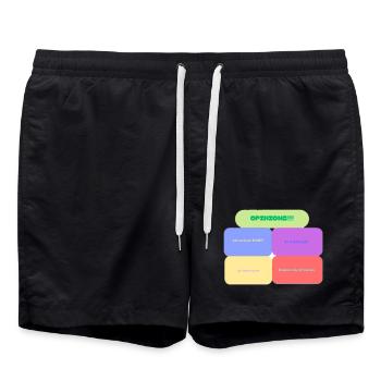 Avis ! Blocs colorés - Short de bain - noir - Devant - AI Model Male 185 light (185cm)