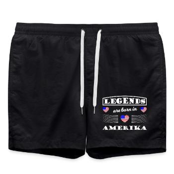 Legends from America - Swim Trunks - black - Front - AI Model Male 185 light (185cm)