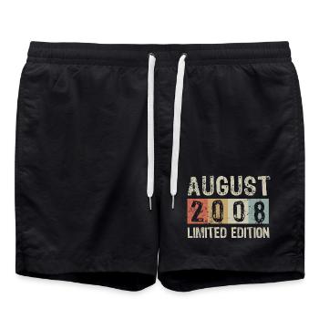 Limited Edition August 2008 Geburtstag Geschenk - Badeshorts - Schwarz - Vorne - AI Model Male 185 light (185cm)