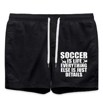 Soccer is life, everything else is just details - Short de bain - noir - Devant - AI Model Male 185 light (185cm)