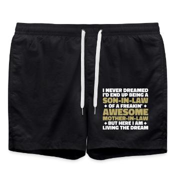 Son In Law Of A Freakin' Awesome Mother In Law - Swim Trunks - black - Front - AI Model Male 185 light (185cm)