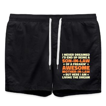 Son In Law Of A Freakin' Awesome Mother In Law - Swim Trunks - black - Front - AI Model Male 185 light (185cm)