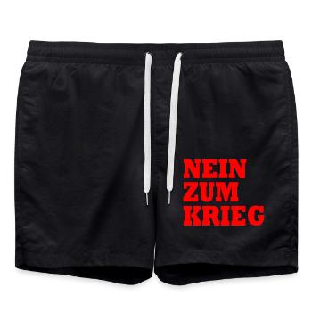 Nein zum krieg - Badeshorts - Schwarz - Vorne - AI Model Male 185 light (185cm)