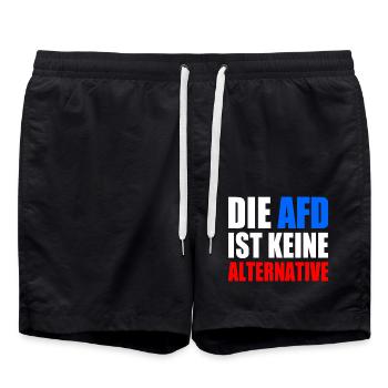 die afd ist keine alternative - Badeshorts - Schwarz - Vorne - AI Model Male 185 light (185cm)