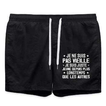 I'm Not Old Vintage Anniversary Gift - Swim Trunks - black - Front - AI Model Male 185 light (185cm)