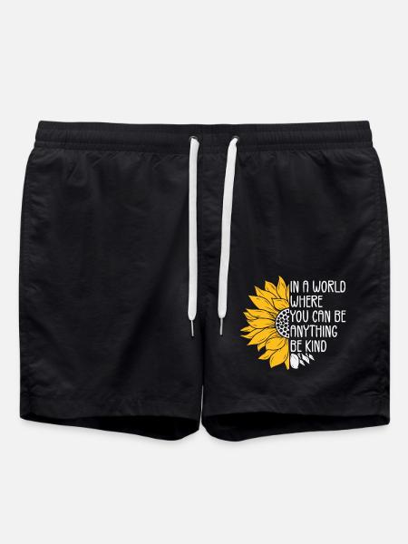 in einer Welt, in der du alles sein kannst, freundlich sein kannst - Badeshorts - Schwarz
