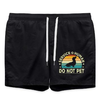 Service Human - Short de bain - noir - Devant - AI Model Male 185 light (185cm)