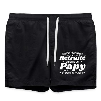 Je ne suis pas Retraité je suis un Papy - Short de bain - noir - Devant - AI Model Male 185 light (185cm)