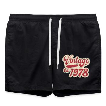Vintage Est 1978 - Short de bain - noir - Devant - AI Model Male 185 light (185cm)