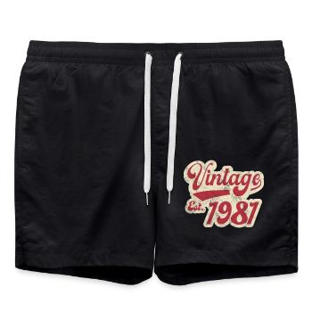 Vintage Est 1981 - Short de bain - noir - Devant - AI Model Male 185 light (185cm)