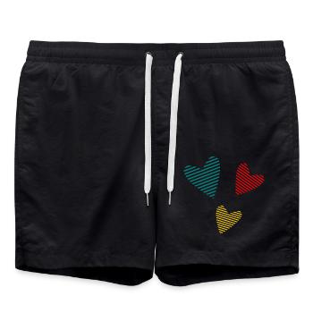 FATHER's DAY. HAPPY BIRTHDAY DAD. DAD. HAPPY BIRTHDAY - Swim Trunks - black - Front - AI Model Male 185 light (185cm)