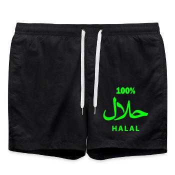 Halal - Badeshorts - Schwarz - Vorne - AI Model Male 185 light (185cm)