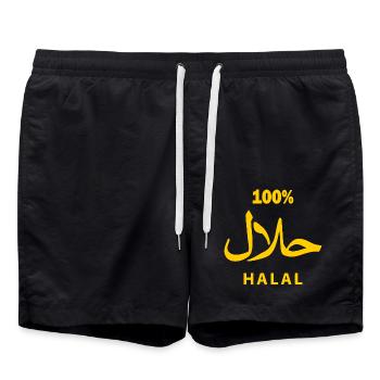 Halal - Badeshorts - Schwarz - Vorne - AI Model Male 185 light (185cm)