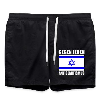 Gegen jeden antisemitismus - Badeshorts - Schwarz - Vorne - AI Model Male 185 light (185cm)