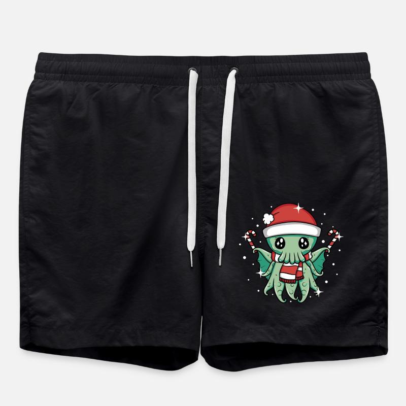 Weihnachten Cthulhu - Badeshorts - Schwarz