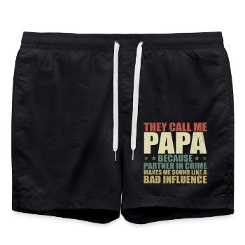 Cadeau Parfait Pour Papa - Short de bain - noir - Devant - AI Model Male 185 light (185cm)