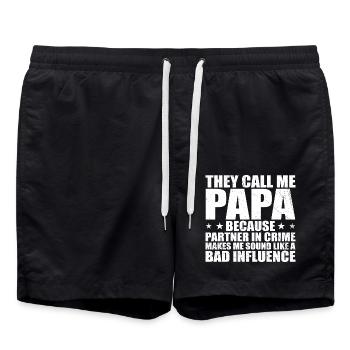 Cadeau Parfait Pour Papa - Short de bain - noir - Devant - AI Model Male 185 light (185cm)